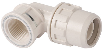 Муфта "ШиреФит" соединительная угловая 90°, "штуцер с гайкой - внутренняя резьба", 32мм-1" ЗУБР