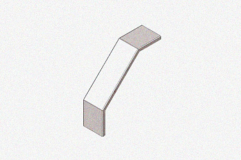 Крышка лотка замкового КЛСЗ 250х80-90 УТ1,5 для поворота трассы вниз на 90, оцинкованный лист, S1,0