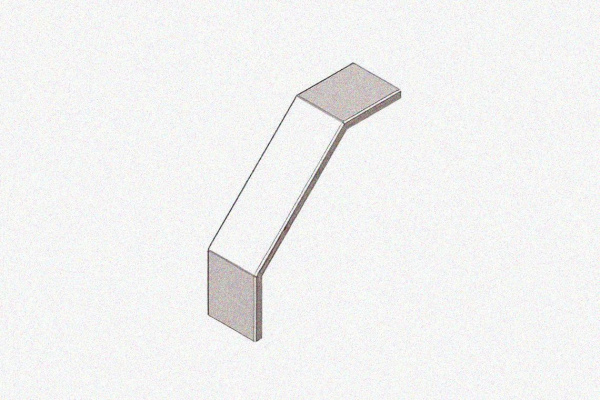 Крышка лотка замкового КЛСЗ 250х80-90 УТ1,5 для поворота трассы вниз на 90, оцинкованный лист, S1,0