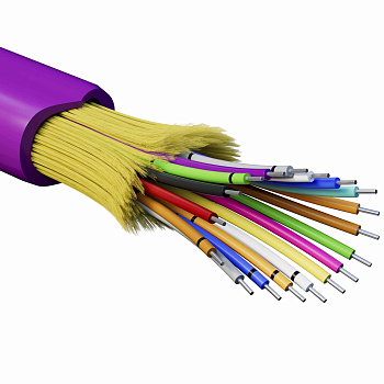Кабель волоконно-оптический, распределительный, арамидные упрочняющие нити, для внутренней прокладки, нг(А)-HF, 18 ОВ, категорияOM4 (G.651.1) плотный 