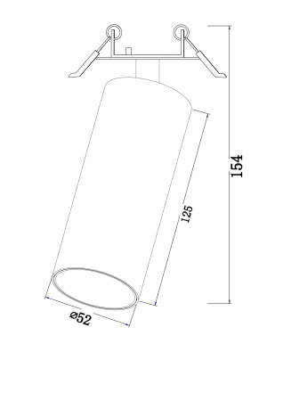 Встраиваемый светильник 12Вт 3000K Черный IP20 FOCUS LED C053CL-L12B3K Technical