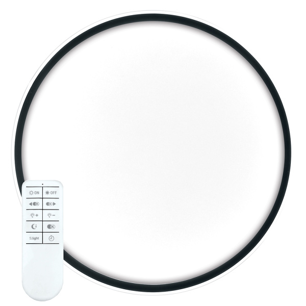 Св/д управляемый светильник накладной Feron AL5800 RING тарелка 80W 3000К-6500K черный