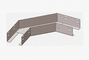 Лоток угловой перфорированный КГ 200х80-90 У3 поворот на 90, окрашенный, S1,5