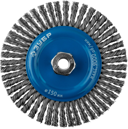 Профессионал. Щетка дисковая для УШМ, плетеные пучки стальной проволоки 0,5мм, 150ммхМ14 ЗУБР