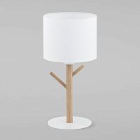 Настольный светильник 1*E27 60Вт белый, светлое дерево IP20 Albero (5571 Albero White) TK Lighting