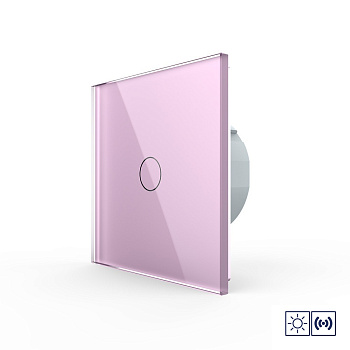 Сенсорный импульсный выключатель сухой контакт 1 клавиша 1 модуль Розовый Livolo