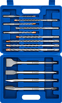 ПРОФЕССИОНАЛ БУРАН SDS-Plus Набор зубил и буров, 13 шт ЗУБР