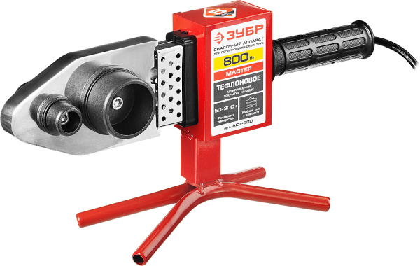 Сварочный аппарат (паяльник) для полипропиленовых труб, Мастер АСТ-800, 800 Вт, 50-300С, насадки 20, 25, 32, 40, 50, 63мм, мет. кейс, 220В ЗУБР
