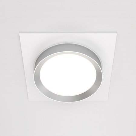 Встраиваемый светильник 1*GX53 15Вт Белый с Серебром IP20 Downlight DL086-GX53-SQ-WS Technical Maytoni