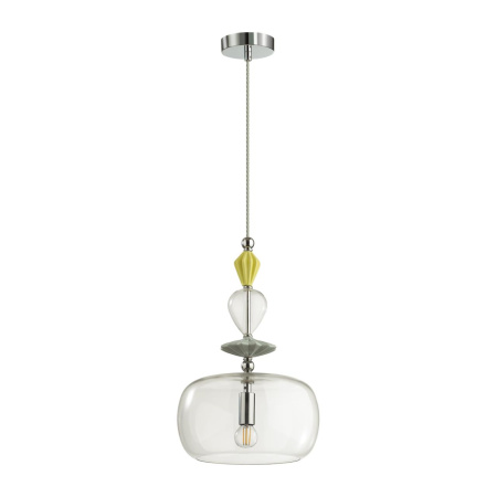 Подвес E14 1*40W 4893/1A BIZET хром/раноцветн./керамика/стекло ODEON LIGHT