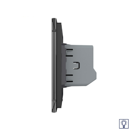 Одноклавишный сенсорный Адаптивный диммер , 1 пост, цвет черный Livolo