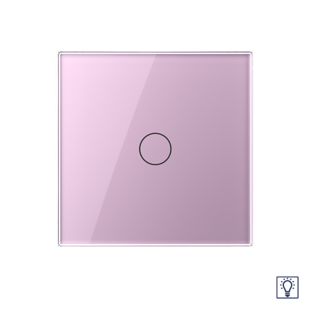 Одноклавишный сенсорный Адаптивный диммер 1 пост, цвет розовый Livolo