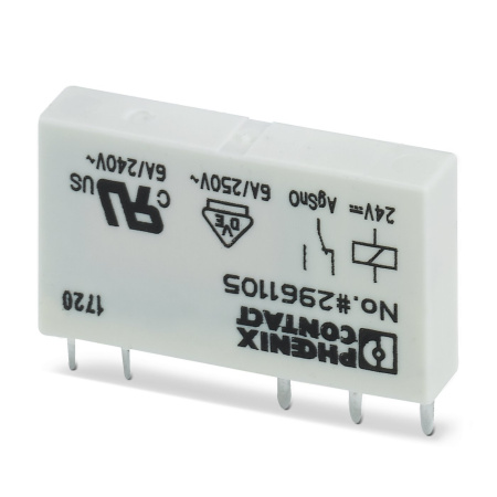 Вставное миниатюрное реле REL-MR-24DC/21 с силовым контактом, 1 переключающий контакт, напр