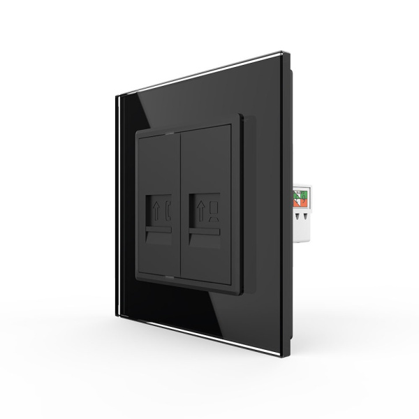 Розетка ТЛФ/КОМП RJ-45 Черная Livolo Розетка ТЛФ/КОМП RJ-45 Черная Livolo