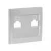 Валенсия Лицевая панель розетки RJ-45 2-местная сталь EKF
