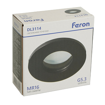 Светильник потолочный встраиваемый, MR16 G5.3, черный DL3114 Feron