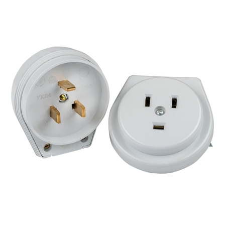 Разъем РШ-ВШ 32А 250В 2P+PE (СУ) пластиковый бел, PROxima EKF