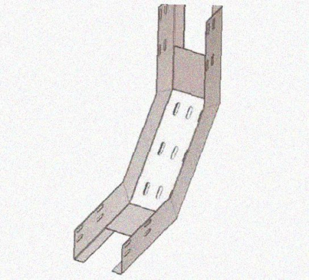 Лоток перфорированный КП 200х65-90 УХЛ1 для поворота трассы вверх на 90, горячее цинкование S1,5