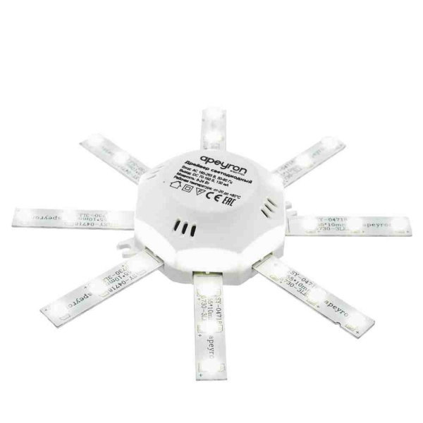 12-16 Комплект светод. линеек "Звездочка" для н/п свет-ка 220В, 8Вт, smd5730, 600 Лм, IP30, 3000К, Ø140мм Apeyron