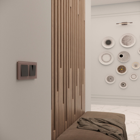 Favorit Рамка на 2 поста (латте, стекло) Werkel