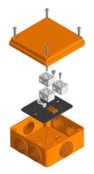 Коробка огнестойкая для о/п 40-0300-FR6.0-6 Е15-Е60 (латунь) 100х100х50 Промрукав (12 шт/уп)