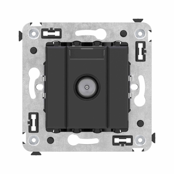 Розетка TV оконечная в стену, "Avanti", "Черный матовый" DKC Розетка TV оконечная в стену, "Avanti", "Черный матовый" DKC