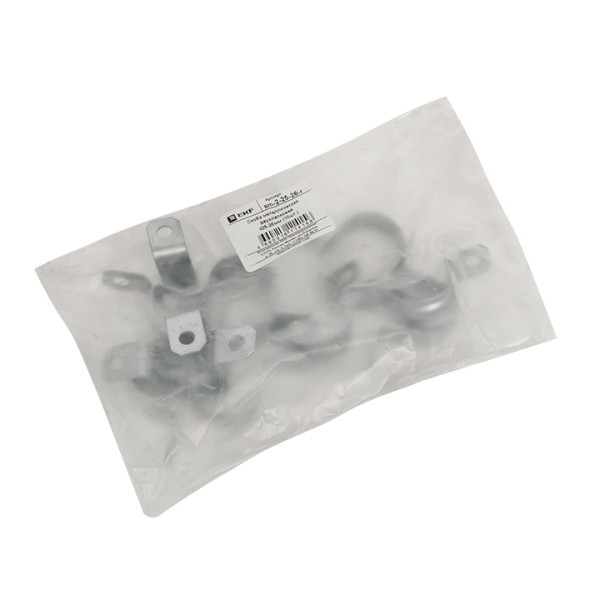 Скоба металлическая двухлапковая d25-26 мм (10 шт) PROxima EKF