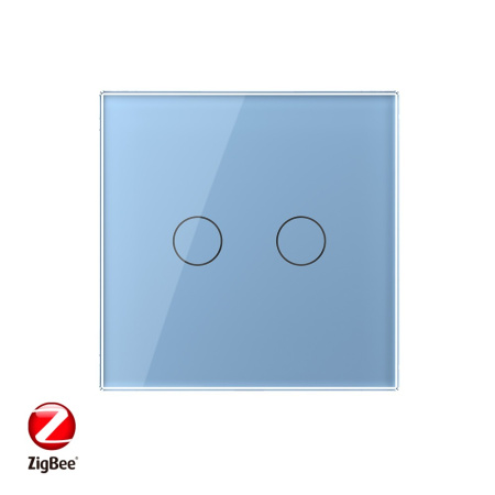 Сенсорный выключатель ZigBee (Wi-Fi) 2 клавиши 1 пост Синий Livolo