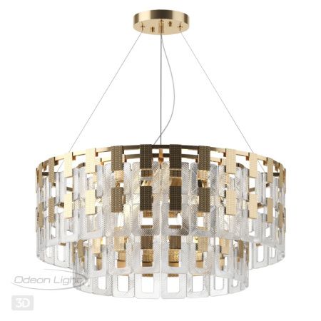 Люстра E14 12*40W BUCKLE золотой/стекло ODEON LIGHT