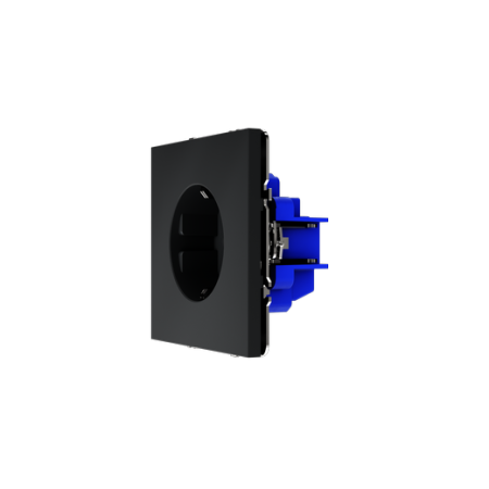 Розетка встраиваемая Voltum S70 с заземлением и защитными шторками, 16А, (графит)