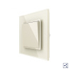 Одноклавишный проходной механический выключатель 1 пост, цвет жемчужный Livolo