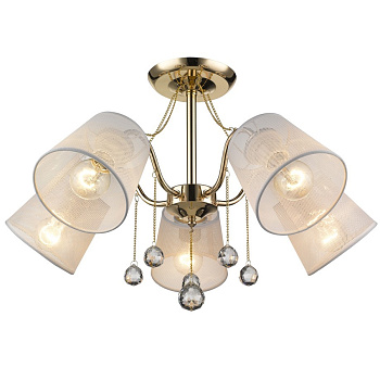 Люстра потолочная Золото/Белый E27 5*60Вт 113-307-05 VELANTE