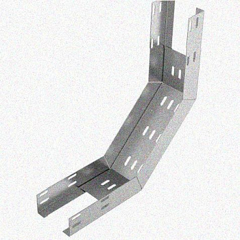 Лоток перфорированный КП 500х65-90 УТ1,5 для поворота трассы вверх на 90, горячее цинкование, S1,5