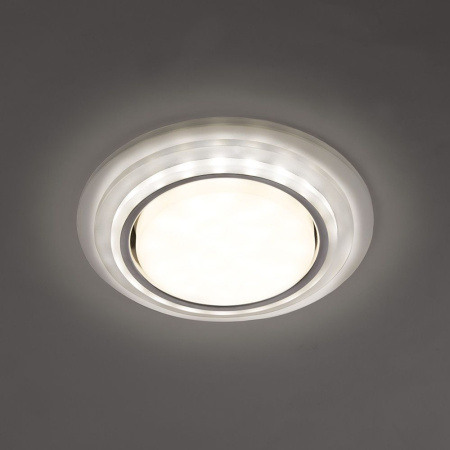 Светильник встр. с белой LED подсветкой Feron CD5023 потолочный GX53 без лампы, матовый круг