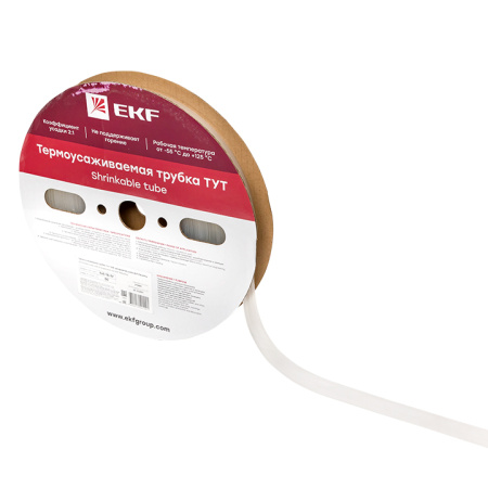 Термоусаживаемая трубка ТУТ 16/8 прозрачная рулон PROxima EKF