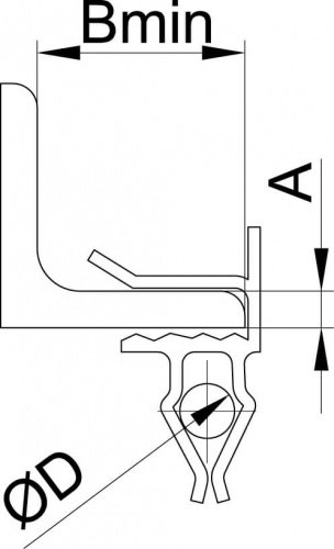 Держатель для крепления трубы к балке 15-20 мм диаметр 30-35 мм гориз.монт. DKC фото 2