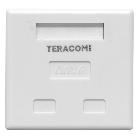 Розетка настенная TERACOM PRO Cat,6 неэкранированная 2 порта RJ-45 Dual IDC белая EKF