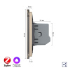 Одноклавишный проходной умный сенсорный выключатель Livolo ZigBee, 1 пост, Золотой VL-C701SZ-2AG