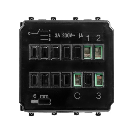 Механизм управления вентиляторами модульный, "Avanti", "Черный квадрат", 2 модуля DKC