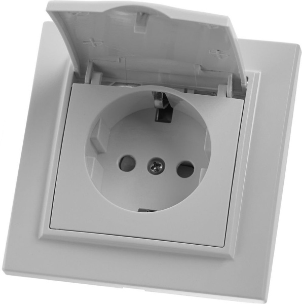 Розетка 1-местная с/з с крышкой STEKKER, PST16-9012-01, 250В, 16А с защитной шторкой, серия Эрна, белый Розетка 1-местная с/з с крышкой STEKKER, PST16-9012-01, 250В, 16А с защитной шторкой, серия Эрна, белый