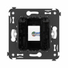 Телефонная розетка RJ-12 без шторки в стену одинарная, "Avanti", "Черный квадрат" DKC