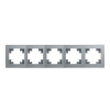 Рамка 5-местная, стекло, STEKKER, GFR00-7005-03, серия Катрин, серебро