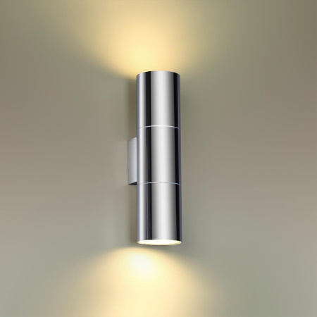 Настенный св-к IP44 LED E27 max 2*7W BAZEL хром/металл B ODEON LIGHT