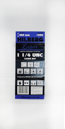 Коронка алмазная 250*450 Laser 1 1/4 UNC HD725 Hilberg