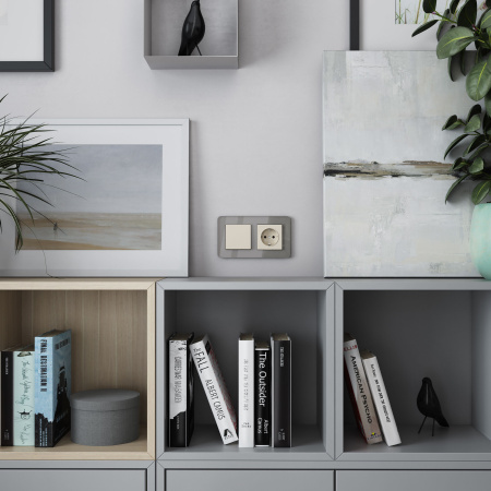 Elite Рамка из стекла на 2 поста дымчатый Werkel