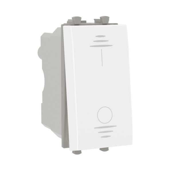 Выключатель двухполюсный одноклавишный модульный, "Avanti", "Белое облако", 1 модуль DKC