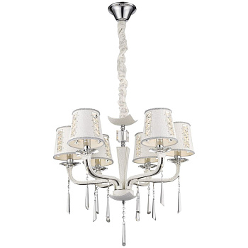 Люстра подвесная Белый/Белый, Прозрачный E14 6*40Вт WE392.06.003 WERTMARK