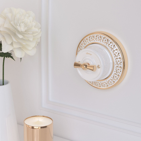 Ручка выключателя 2 шт. (золото) Ретро Werkel