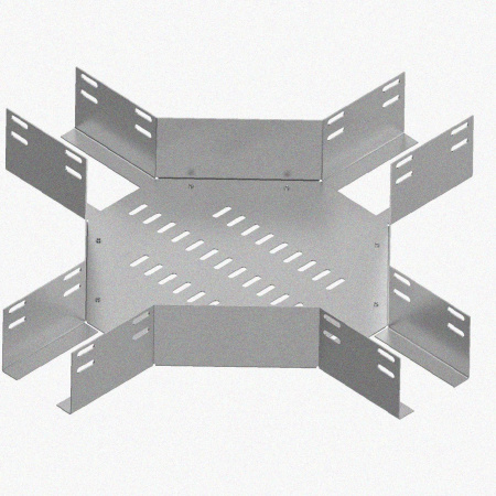 Лоток крестообразный глухой КМГ 300х100 УТ1,5, горячее цинкование S1,5