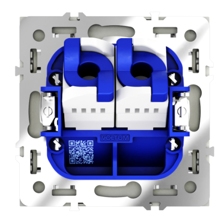 Розетка компьютерная встраиваемая Voltum S70 двойная RJ45+RJ45 КАТ.6, (сталь)